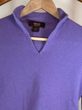 Women's Luxury Victor 100% Cashmere Purple Sweater Size M Excellent Condition